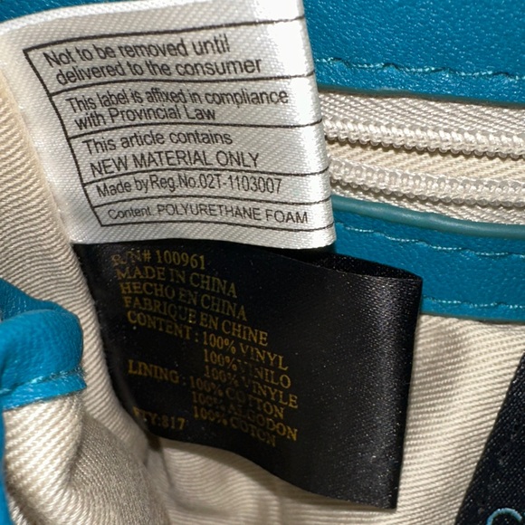 Cynthia Rowley Vintage Y2K Teal Turquoise Zipper Mini Purse with Long Chain - Picture 4 of 9